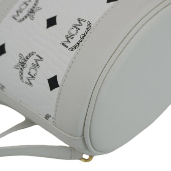 MCM  Aren Mini Visetos Canvas Chain Backpack White main image 12